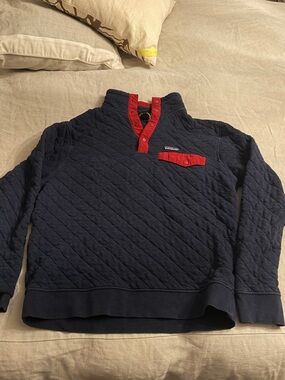 Patagonia Organic Cotton Snap-T Pullover – Navy/Red – Size M